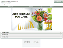 Tablet Screenshot of hillsanddalesflorist.com